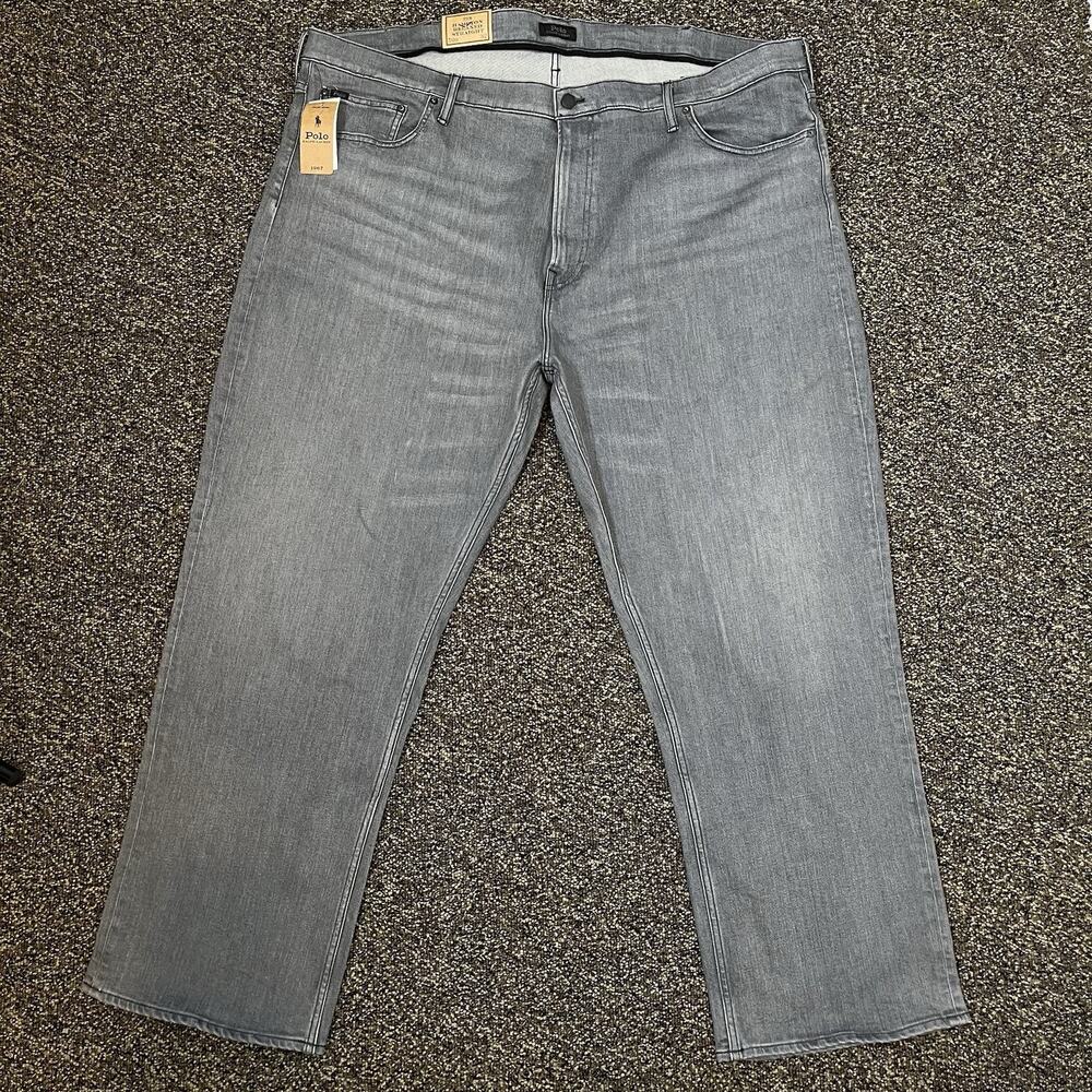 Polo Ralph Lauren Hampton Relaxed Straight 50X32 Stretch Jeans Gray Mens NWT